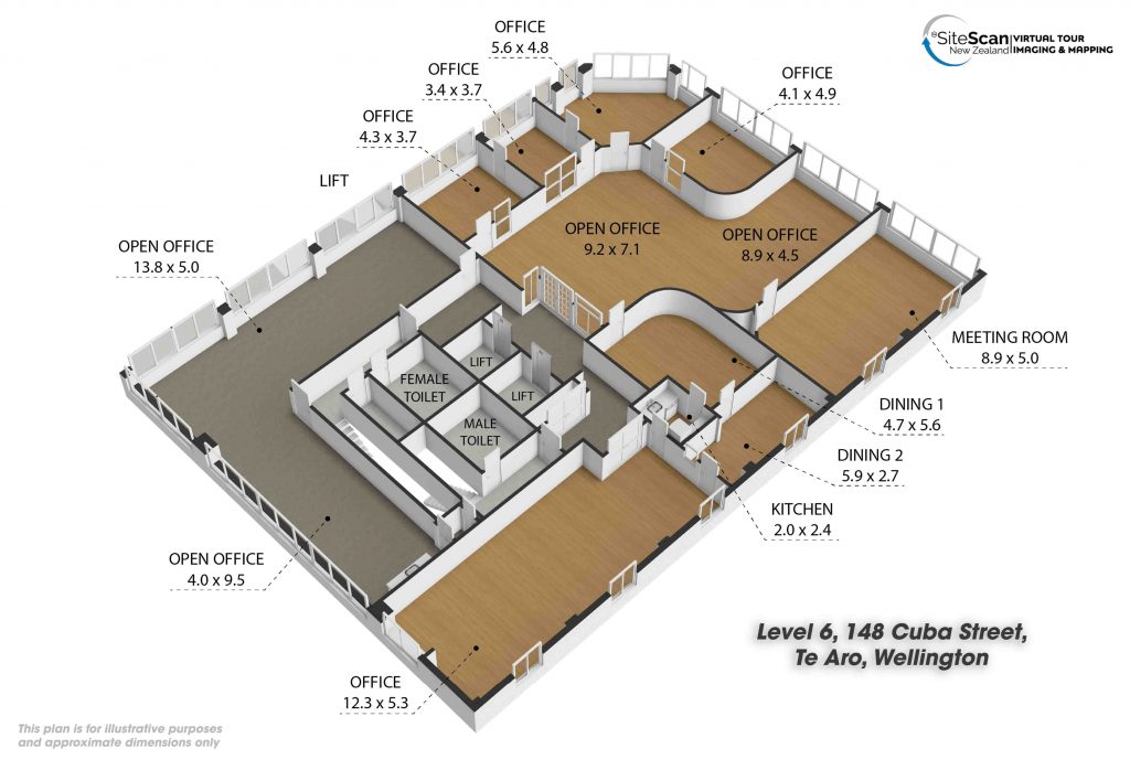 Commercial Floorplans - 148 Cuba Street, Te Aro, Wellington 3D TXT