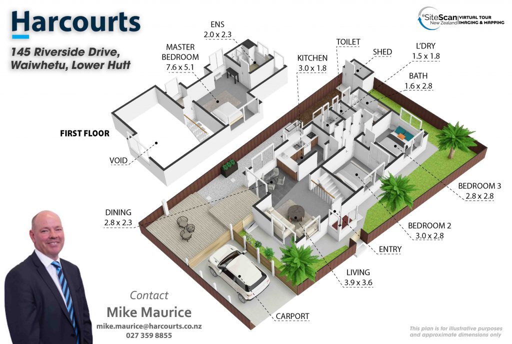 3D Floorplan Mike Maurice, Harcourts Lower Hutt